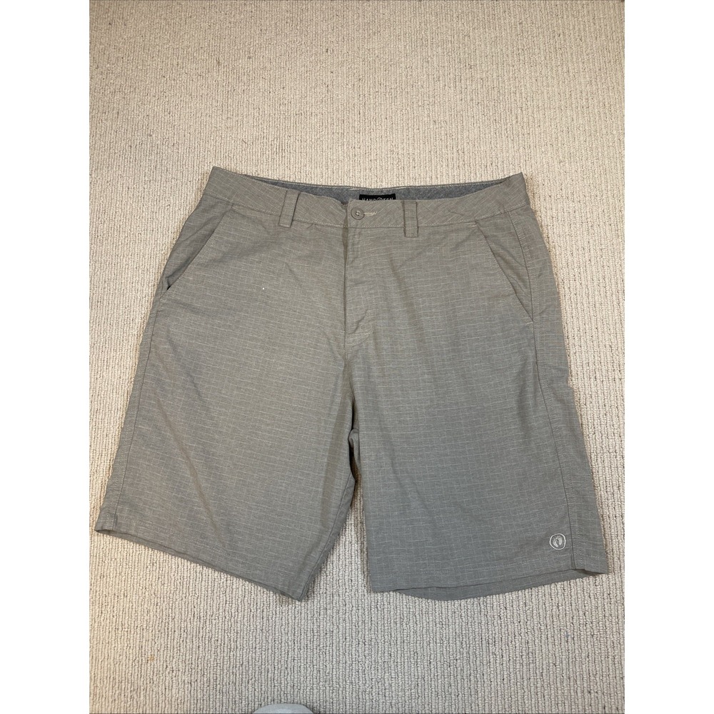 Hang Ten Men's 36 Shorts Gray Polyester Blend Button